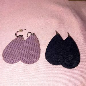 Nickel and Suede Small Earrings